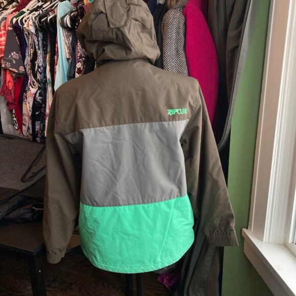 Boys' Rip Curl Jacket, Size 12, Olive, Gray and Mint - Picture 4 of 4
